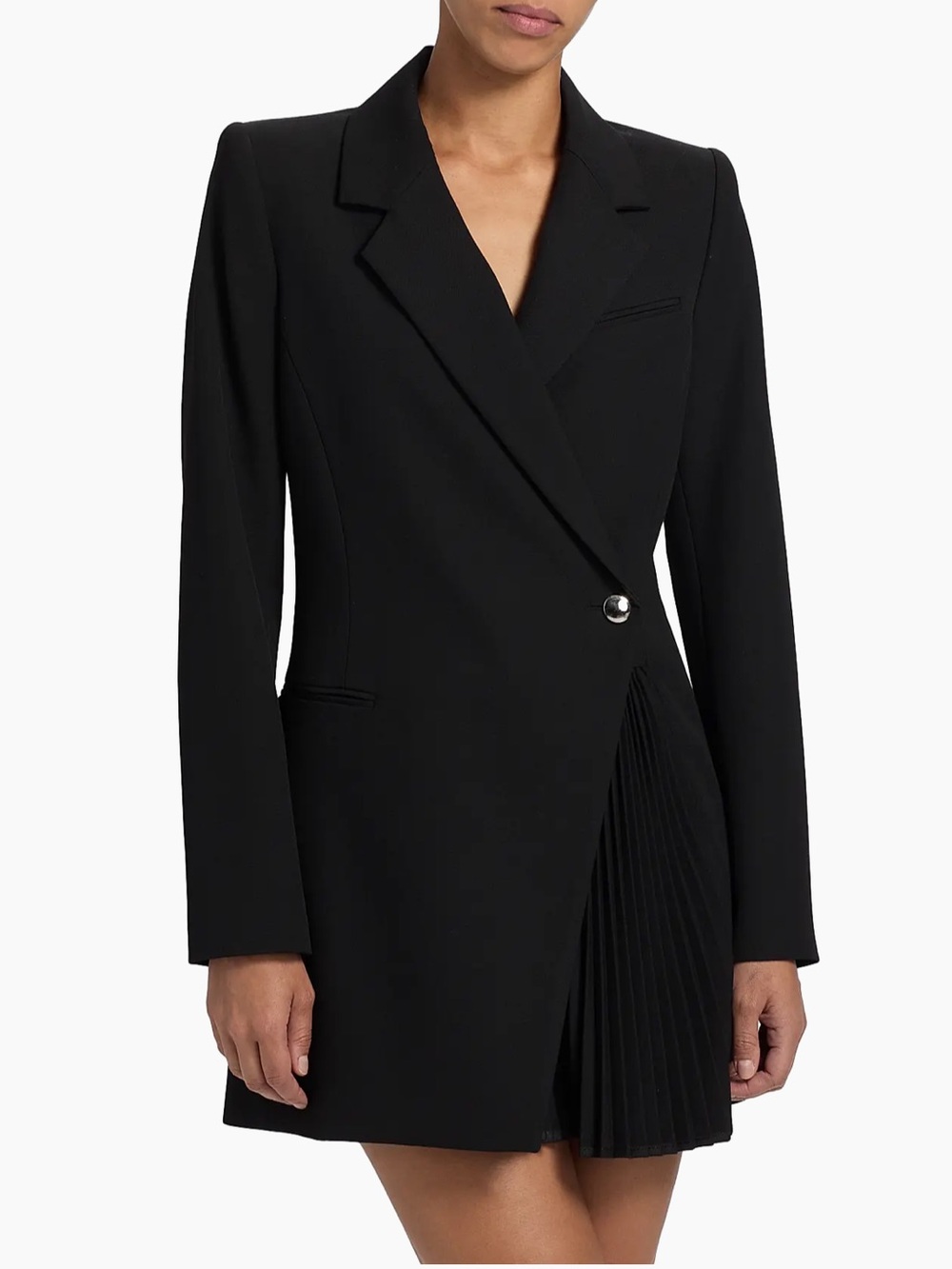 NWT ALC Callen Pleated Blazer Mini Dress Black Long Sleeve Sz 10